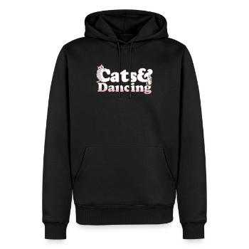 Chats Kawaii mignons et chat féminin dansant et - Sweat à capuche Premium bio Homme - noir - Devant - Nico (187cm)