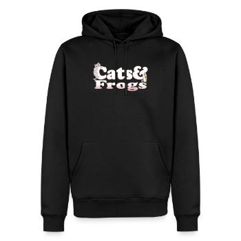 Cute Kawaii Cats And Frogs Women's Cat and Frogs - Männer Premium Bio Hoodie - Schwarz - Vorne - Nico (187cm)