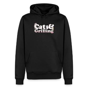 Chats mignons de Kawaii et griller le chat des femmes et - Sweat à capuche Premium bio Homme - noir - Devant - Nico (187cm)