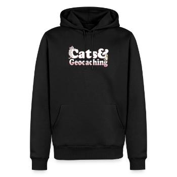Chats Kawaii mignons et géocaching pour femmes chat et - Sweat à capuche Premium bio Homme - noir - Devant - Nico (187cm)