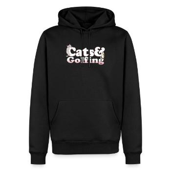 Chats mignons de Kawaii et chat féminin de golf et - Sweat à capuche Premium bio Homme - noir - Devant - Nico (187cm)