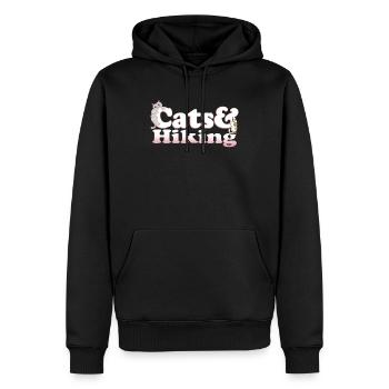 Chats Kawaii mignons et randonnée Chat et randonnée pour femmes - Sweat à capuche Premium bio Homme - noir - Devant - Nico (187cm)