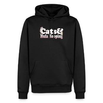 Chats Kawaii mignons et Hula Hooping chat et femmes - Sweat à capuche Premium bio Homme - noir - Devant - Nico (187cm)