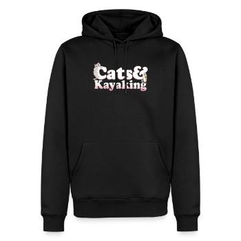 Chats mignons de Kawaii et chat de femmes de kayak et - Sweat à capuche Premium bio Homme - noir - Devant - Nico (187cm)