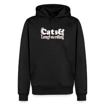 Cute Kawaii Cats And Longboarding Women's Cat and - Männer Premium Bio Hoodie - Schwarz - Vorne - Nico (187cm)