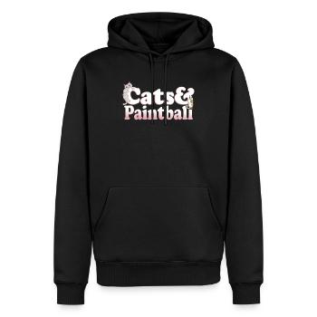 Cute Kawaii Cats And Paintball Women's Cat and - Männer Premium Bio Hoodie - Schwarz - Vorne - Nico (187cm)