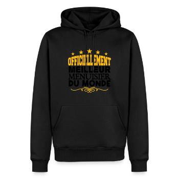 Menuisier | le Meilleur Menuisier cadeau Menuisier - Sweat à capuche Premium bio Homme - noir - Devant - Nico (187cm)
