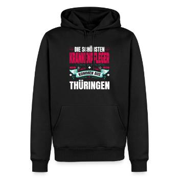 Die Schönsten Krankenpfleger Kommen Aus Thüringen - Männer Premium Bio Hoodie - Schwarz - Vorne - Nico (187cm)