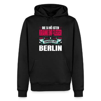Die Schönsten Krankenpfleger Kommen Aus Berlin - Männer Premium Bio Hoodie - Schwarz - Vorne - Nico (187cm)