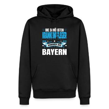 Die Schönsten Krankenpfleger Kommen Aus Bayern - Männer Premium Bio Hoodie - Schwarz - Vorne - Nico (187cm)