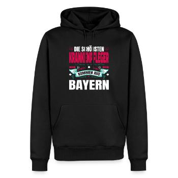 Die Schönsten Krankenpfleger Kommen Aus Bayern - Männer Premium Bio Hoodie - Schwarz - Vorne - Nico (187cm)