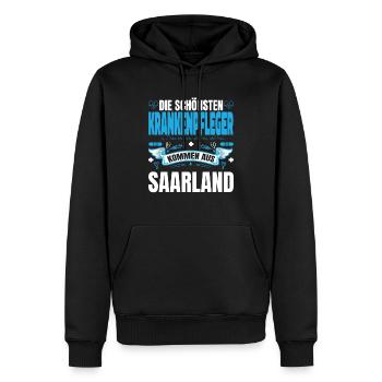 Die Schönsten Krankenpfleger Kommen Aus Saarland - Männer Premium Bio Hoodie - Schwarz - Vorne - Nico (187cm)