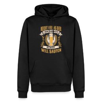 Reicht Mir Das Bier Albert Saufen Namen - Männer Premium Bio Hoodie - Schwarz - Vorne - Nico (187cm)