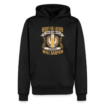 Reicht Mir Das Bier Jan Saufen Namen - Männer Premium Bio Hoodie - Schwarz - Vorne - Nico (187cm)