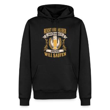 Reicht Mir Das Bier Joachim Saufen Namen - Männer Premium Bio Hoodie - Schwarz - Vorne - Nico (187cm)