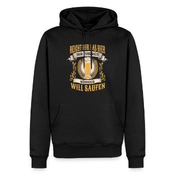 Reicht Mir Das Bier Rudi Saufen Namen - Männer Premium Bio Hoodie - Schwarz - Vorne - Nico (187cm)