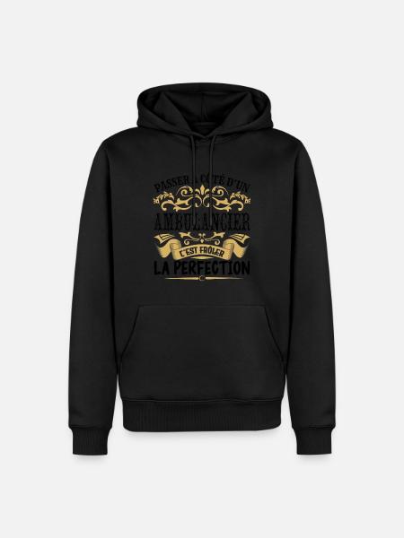 Ambulancier | le Meilleur cadeau Ambulancier - Sweat à capuche Premium bio Homme - noir