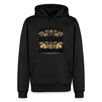 Bucheron | le Meilleur cadeau Bucheron - Sweat à capuche Premium bio Homme - noir - Devant - Nico (187cm)