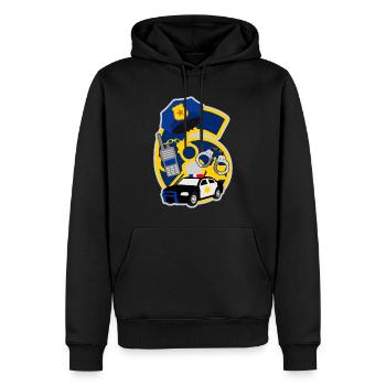 Polizei 6. Geburtstagsparty Nummer 6 - 6 Jahre - Männer Premium Bio Hoodie - Schwarz - Vorne - Nico (187cm)
