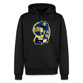 Polizei 9. Geburtstagsparty Nummer 9 - 9 Jahre - Männer Premium Bio Hoodie - Schwarz - Vorne - Nico (187cm)