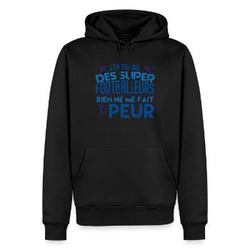 Football coach Cadeau coach Football - Sweat à capuche Premium bio Homme - noir - Devant - Nico (187cm)