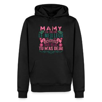 Mamy la meilleure Grand-mère fête des mères Mami ! - Sweat à capuche Premium bio Homme - noir - Devant - Nico (187cm)