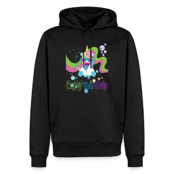 Profitez du voyage - Sweat à capuche Premium bio Homme - noir - Devant - Nico (187cm)