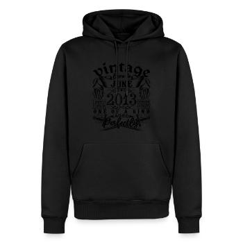 Geburtstag 2013 Juni 2013 ! geboren im Juni 2013 - Männer Premium Bio Hoodie - Schwarz - Vorne - Nico (187cm)