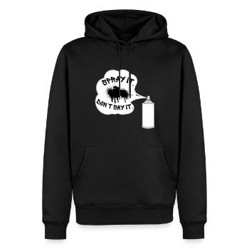 Vaporisez-le, ne dis-le pas. Graffiti, Pulvérisateur, Pulvérisateur - Sweat à capuche Premium bio Homme - noir - Devant - Nico (187cm)