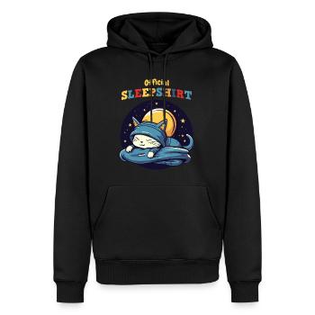 Official Sleep T-Shirt Cat - Men’s Premium Organic Hoodie - black - Front - Nico (187cm)