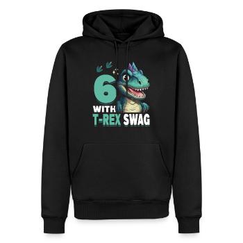 6th Year Roar Celebrate 6 With T-Rex Swag Dinosaur - Männer Premium Bio Hoodie - Schwarz - Vorne - Nico (187cm)