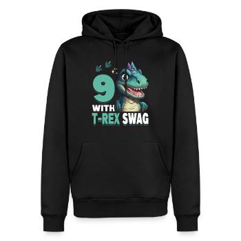 9ème année Roar Célébrez 9 avec T-Rex Swag Dinosaure - Sweat à capuche Premium bio Homme - noir - Devant - Nico (187cm)