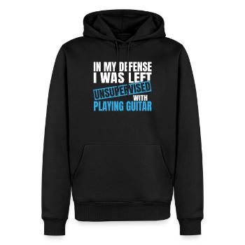 In My Defense I Was Left Unsupervised Playing - Men’s Premium Organic Hoodie - black - Front - Nico (187cm)