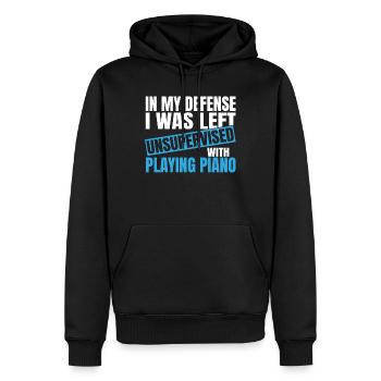 In My Defense I Was Left Unsupervised Playing - Men’s Premium Organic Hoodie - black - Front - Nico (187cm)