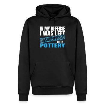 In My Defense I Was Left Unsupervised Pottery - Männer Premium Bio Hoodie - Schwarz - Vorne - Nico (187cm)