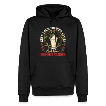 Keep Your Friends Close Eggnog Closer Ice Cream - Männer Premium Bio Hoodie - Schwarz - Vorne - Nico (187cm)