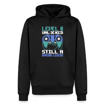 Level 11 Unlocked Still a Gaming Legend Birthday - Männer Premium Bio Hoodie - Schwarz - Vorne - Nico (187cm)