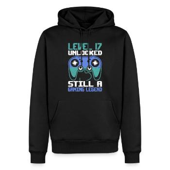 Level 17 Unlocked Still a Gaming Legend Birthday - Männer Premium Bio Hoodie - Schwarz - Vorne - Nico (187cm)