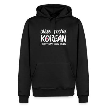 K-Drama K-Pop Fan cadeau coréen - Sweat à capuche Premium bio Homme - noir - Devant - Nico (187cm)