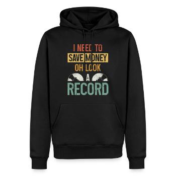 Vinyl Schallplatte Vintage DJ Geschenk - Männer Premium Bio Hoodie - Schwarz - Vorne - Nico (187cm)