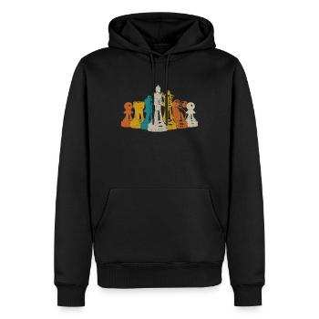 Schach Schachspieler Vintage Geschenk - Männer Premium Bio Hoodie - Schwarz - Vorne - Nico (187cm)