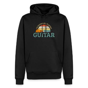 Gitarre Vintage Gitarrist Geschenk - Männer Premium Bio Hoodie - Schwarz - Vorne - Nico (187cm)