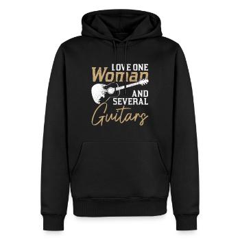 Gitarre Vintage Gitarrist Geschenk - Männer Premium Bio Hoodie - Schwarz - Vorne - Nico (187cm)