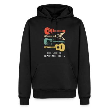 Gitarre Vintage Gitarrist Geschenk - Männer Premium Bio Hoodie - Schwarz - Vorne - Nico (187cm)