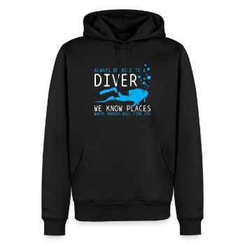 Tauchen Lustig Vintage Taucher Geschenk - Männer Premium Bio Hoodie - Schwarz - Vorne - Nico (187cm)