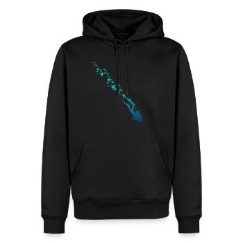 Plongée drôle Vintage plongeur cadeau - Sweat à capuche Premium bio Homme - noir - Devant - Nico (187cm)