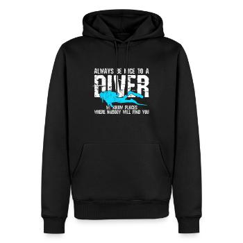 Plongée drôle Vintage plongeur cadeau - Sweat à capuche Premium bio Homme - noir - Devant - Nico (187cm)