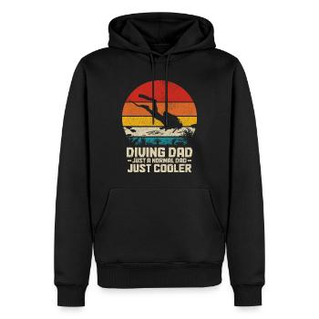 Plongée drôle Vintage plongeur cadeau - Sweat à capuche Premium bio Homme - noir - Devant - Nico (187cm)