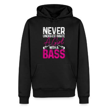 Bassiste Guitare Basse Drôle Cadeau - Sweat à capuche Premium bio Homme - noir - Devant - Nico (187cm)
