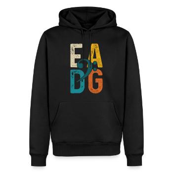 Bassiste Guitare Basse Drôle Cadeau - Sweat à capuche Premium bio Homme - noir - Devant - Nico (187cm)